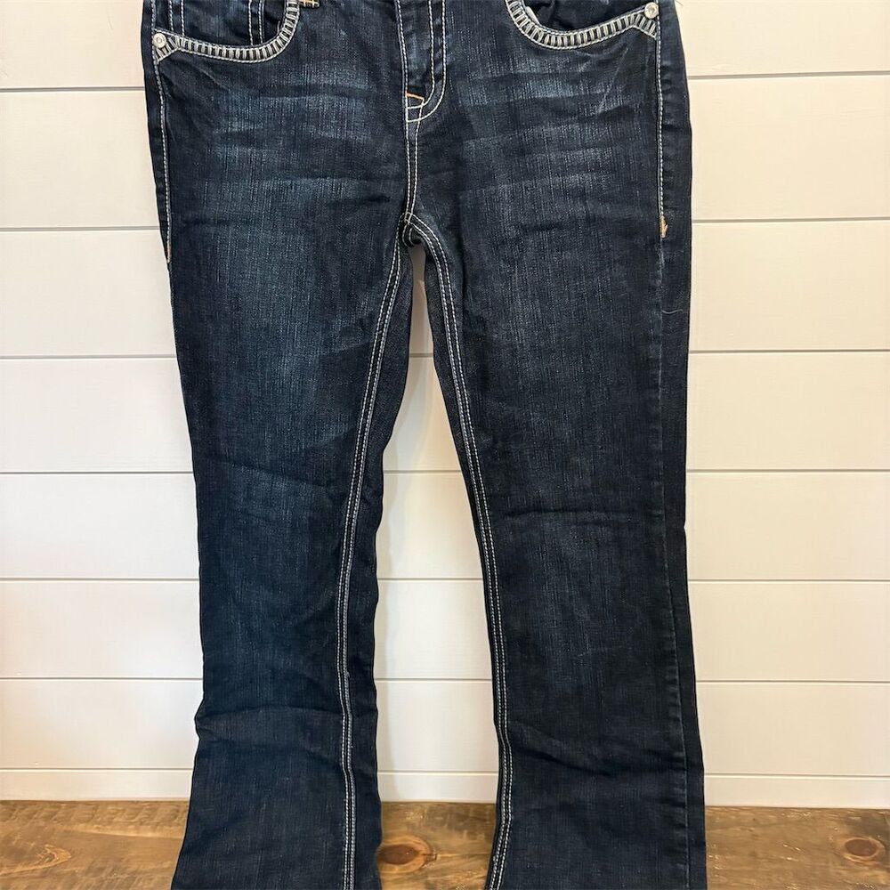 LA Idol USA Women's Bootcut Jeans Size 9 Dark Wash Rhinestone‎ Accents